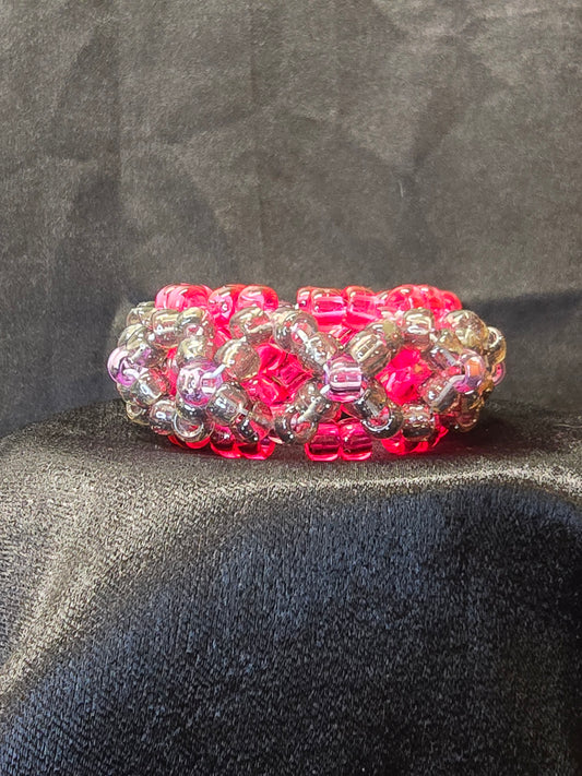 Nearly Red Kandi Cuff Bracelet