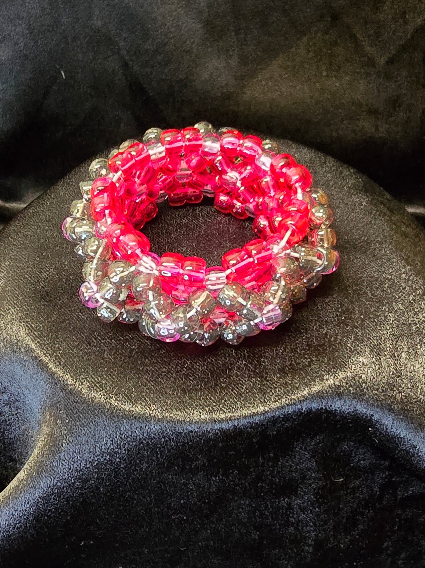 Nearly Red Kandi Cuff Bracelet
